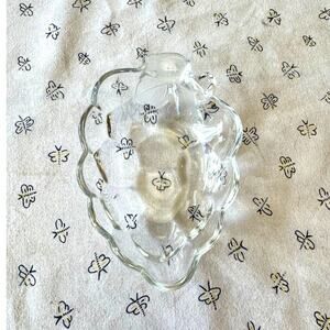 vintage pressed clear glass dish in the shape of a grape cluster candy relish